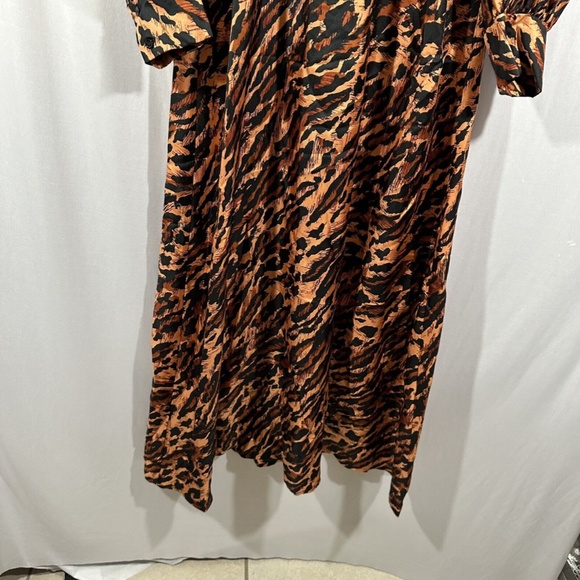 NWT‎ $595 Sandro [ 40 ] Faunie Pintucked Leopard Silk Maxi Dress In Wildcat - Picture 11 of 16